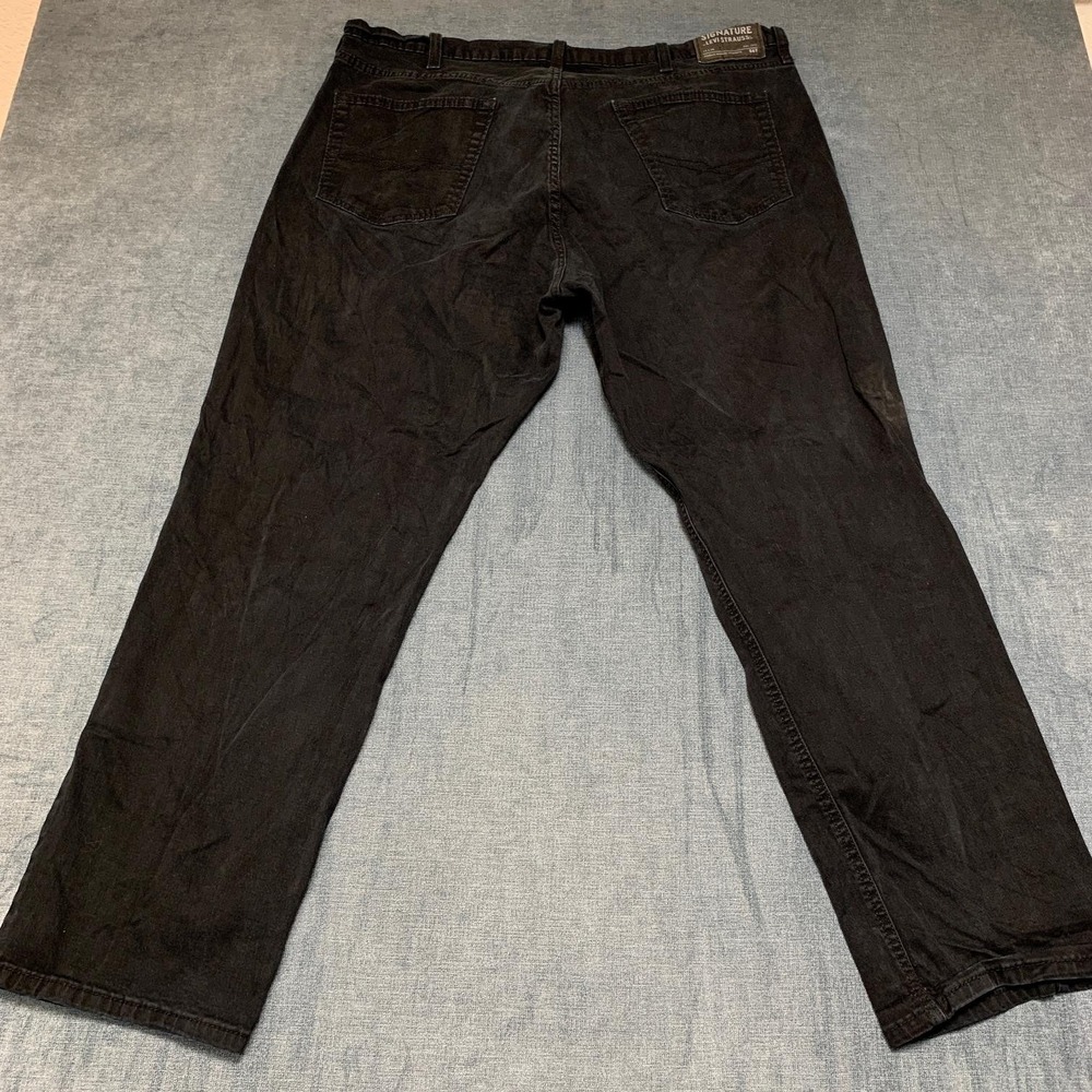 Signature Levi Strauss S67 Athletic Pants Mens 42x32 Black All Season Straight